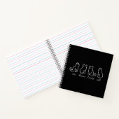 Cute Abstract Un Deux Trois Cat French Kat Notitieboek (Binnen)