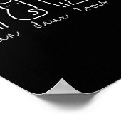 Cute Abstract Un Deux Trois Cat French Kat Poster (Hoek)