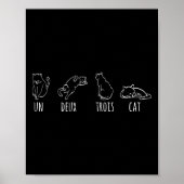 Cute Abstract Un Deux Trois Cat French Kat Poster (Voorkant)