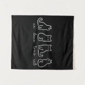 Cute Abstract Un Deux Trois Cat French Kat Wandkleed (Voorkant (horizontaal))