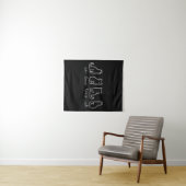 Cute Abstract Un Deux Trois Cat French Kat Wandkleed (In Situ (horizontaal))