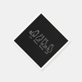 Cute Abstract Un Deux Trois Cat French Kitty Servet (Hoek)