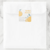 Cute Abstracte Citroen Fruitige Bruidsmeisjes Show Vierkante Sticker (Tas)