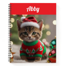 Cute Abyssinian Cat Christmas Personalized