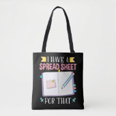 Cute Accounting Student CPA Fun Spreadsheet Tote Bag (Voorkant)