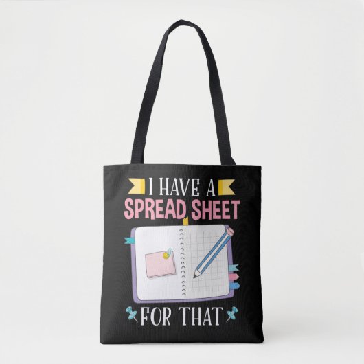 Cute Accounting Student CPA Fun Spreadsheet Tote Bag (Voorkant)