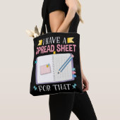 Cute Accounting Student CPA Fun Spreadsheet Tote Bag (Dichtbij)