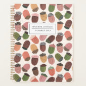 Cute Acorn Girl kleurrijke roze Planner (Voorkant)
