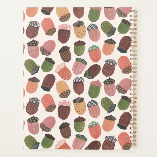 Cute Acorn Girl kleurrijke roze Planner (Achterkant)