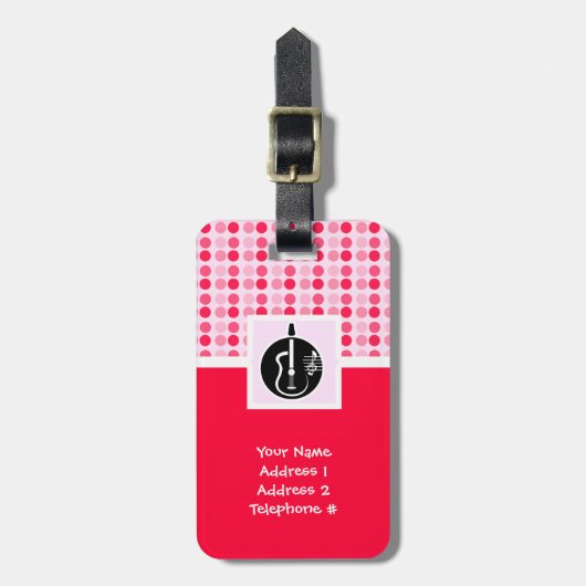 Cute Acoustic Guitar Bagagelabel (Voorkant verticaal)