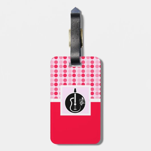 Cute Acoustic Guitar Bagagelabel (Achterkant verticaal)