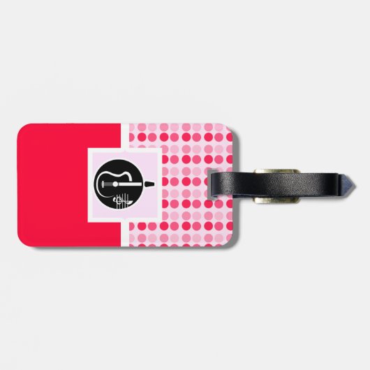 Cute Acoustic Guitar Bagagelabel (Achterkant horizontaal)