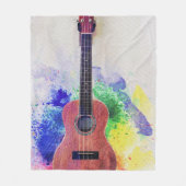 Cute Acoustic Guitar Fleece Deken (Voorkant)