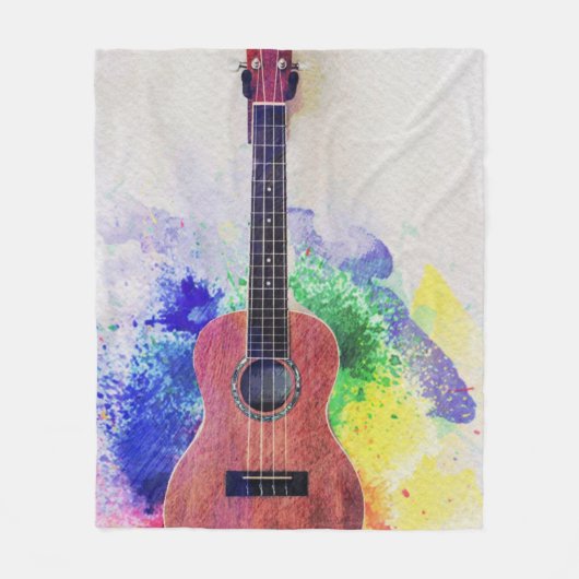Cute Acoustic Guitar Fleece Deken (Voorkant)