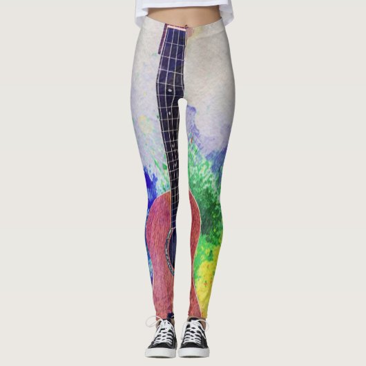 Cute Acoustic Guitar Leggings (Voorkant)