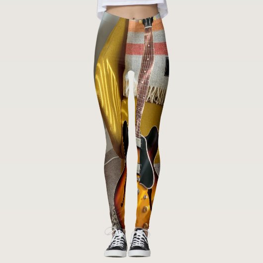 Cute Acoustic Guitar Leggings (Voorkant)
