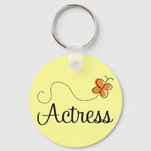 Cute Actress Butterfly Logo Gift Sleutelhanger
