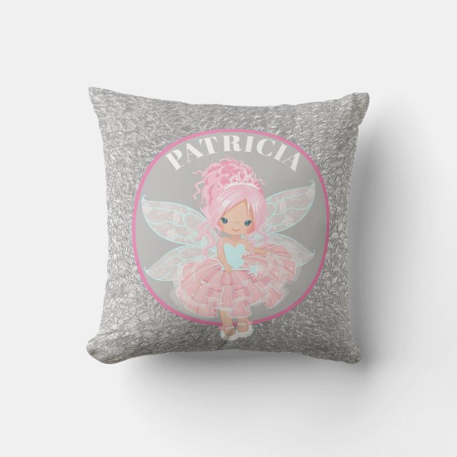 Cute add name meiden fairie add name pillow kussen (Voorkant)