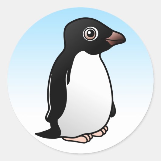 Cute Adelie Penguin Ronde Sticker (Voorkant)