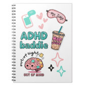 Cute ADHD Baddie Notebook  Notitieboek (Voorkant)