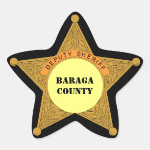 Cute Adjunct Sheriff Badge personaliseert graafple Ster Sticker