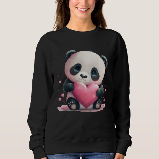 Cute Adorable Baby Panda Love Heart Trui (Voorkant)