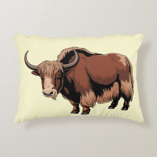 Cute & adorable brown Yak  Accent Kussen (Voorkant)
