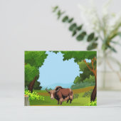Cute & adorable brown Yak  Briefkaart (Staand voorkant)