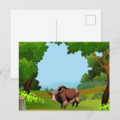 Cute & adorable brown Yak  Briefkaart (Voorkant / Achterkant)