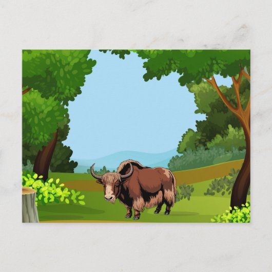 Cute & adorable brown Yak  Briefkaart (Voorkant)