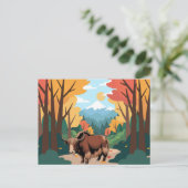 Cute & adorable brown Yak Briefkaart (Staand voorkant)