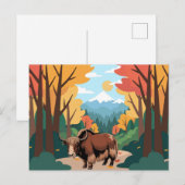 Cute & adorable brown Yak Briefkaart (Voorkant / Achterkant)