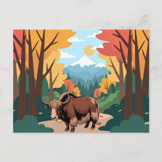 Cute & adorable brown Yak Briefkaart (Voorkant)