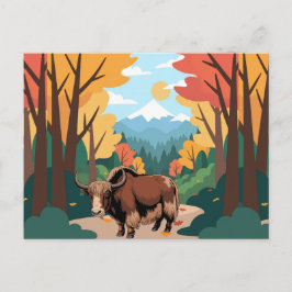 Cute & adorable brown Yak Briefkaart