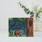 Cute & adorable brown Yak  Briefkaart (Staand voorkant)