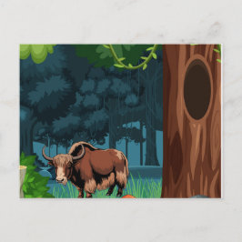 Cute & adorable brown Yak Briefkaart