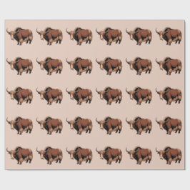 Cute & adorable brown Yak Cadeaupapier