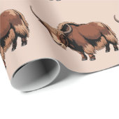 Cute & adorable brown Yak  Cadeaupapier (Rol Hoek)