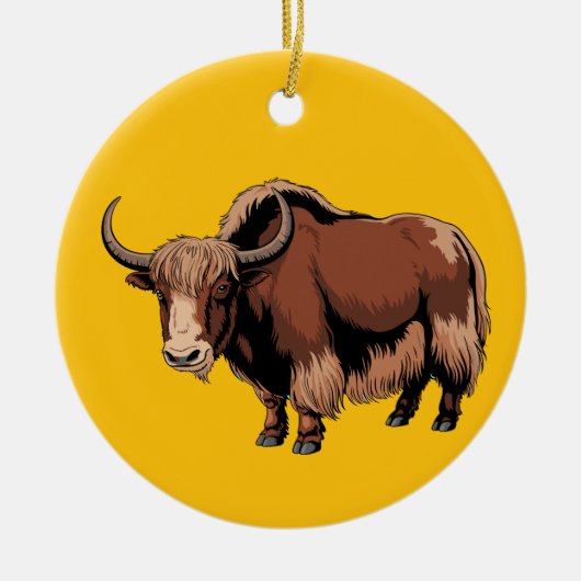 Cute & adorable brown Yak Keramisch Ornament (Voorkant)