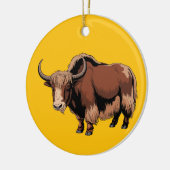 Cute & adorable brown Yak Keramisch Ornament (Links)