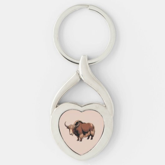 Cute & adorable brown Yak  Sleutelhanger (Voorkant)