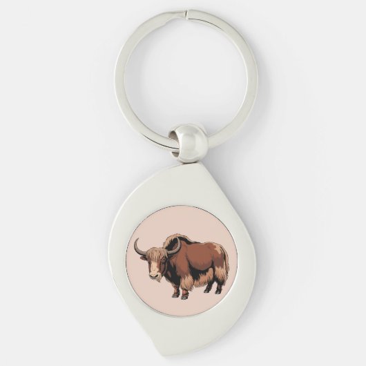 Cute & adorable brown Yak  Sleutelhanger (Voorkant)