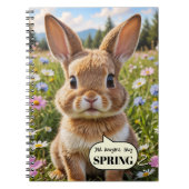 Cute Adorable Bunny Rabbit Spring Notebook Notitieboek (Voorkant)