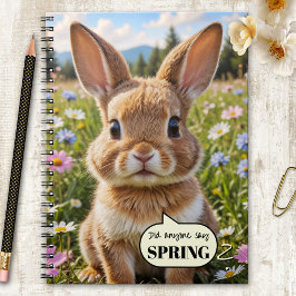 Cute Adorable Bunny Rabbit Spring Notebook Notitieboek