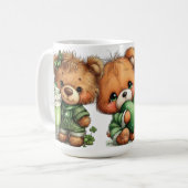 CUTE ADORABLE IRISH DRESSED TEDDY BEARS KOFFIEMOK (Voorkant links)