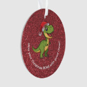 Cute Adorable T-Rex in Santa Hat  Ornament (voorkant)