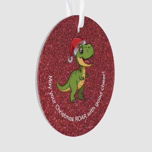 Cute Adorable T-Rex in Santa Hat  Ornament (voorkant)