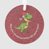 Cute Adorable T-Rex in Santa Hat  Ornament (achterkant)
