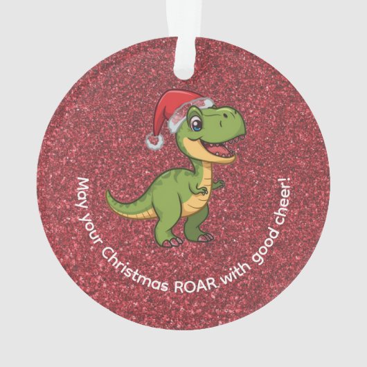 Cute Adorable T-Rex in Santa Hat  Ornament (achterkant)