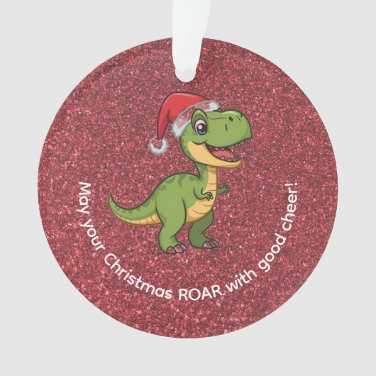 Cute Adorable T-Rex in Santa Hat  Ornament (voorkant)